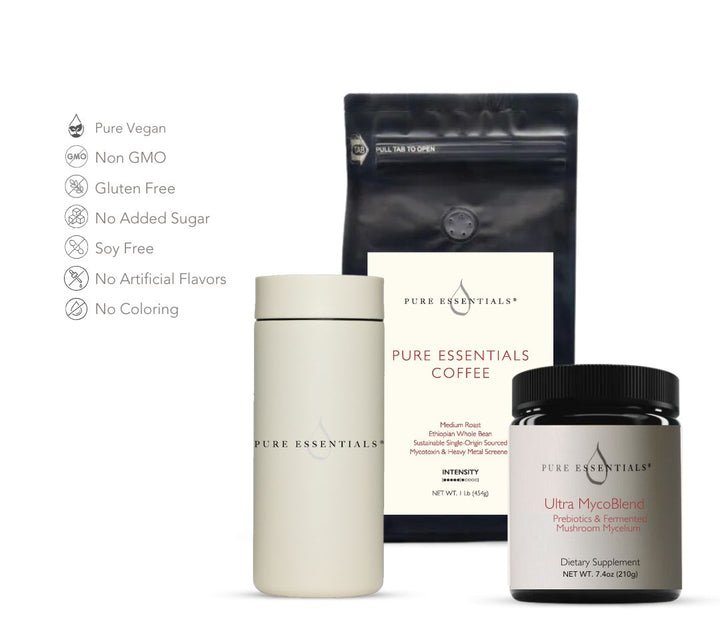 Pure Essentials Coffee, Ultra MycoBlend & Tumbler Kit